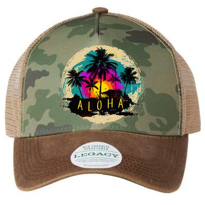 Painted Aloha Palms Beach Legacy Tie Dye Trucker Hat