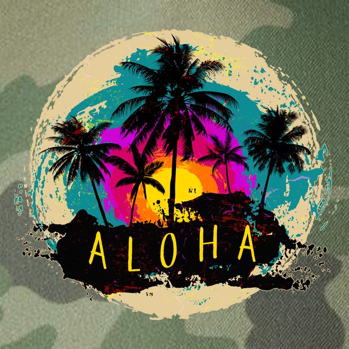 Painted Aloha Palms Beach Legacy Tie Dye Trucker Hat