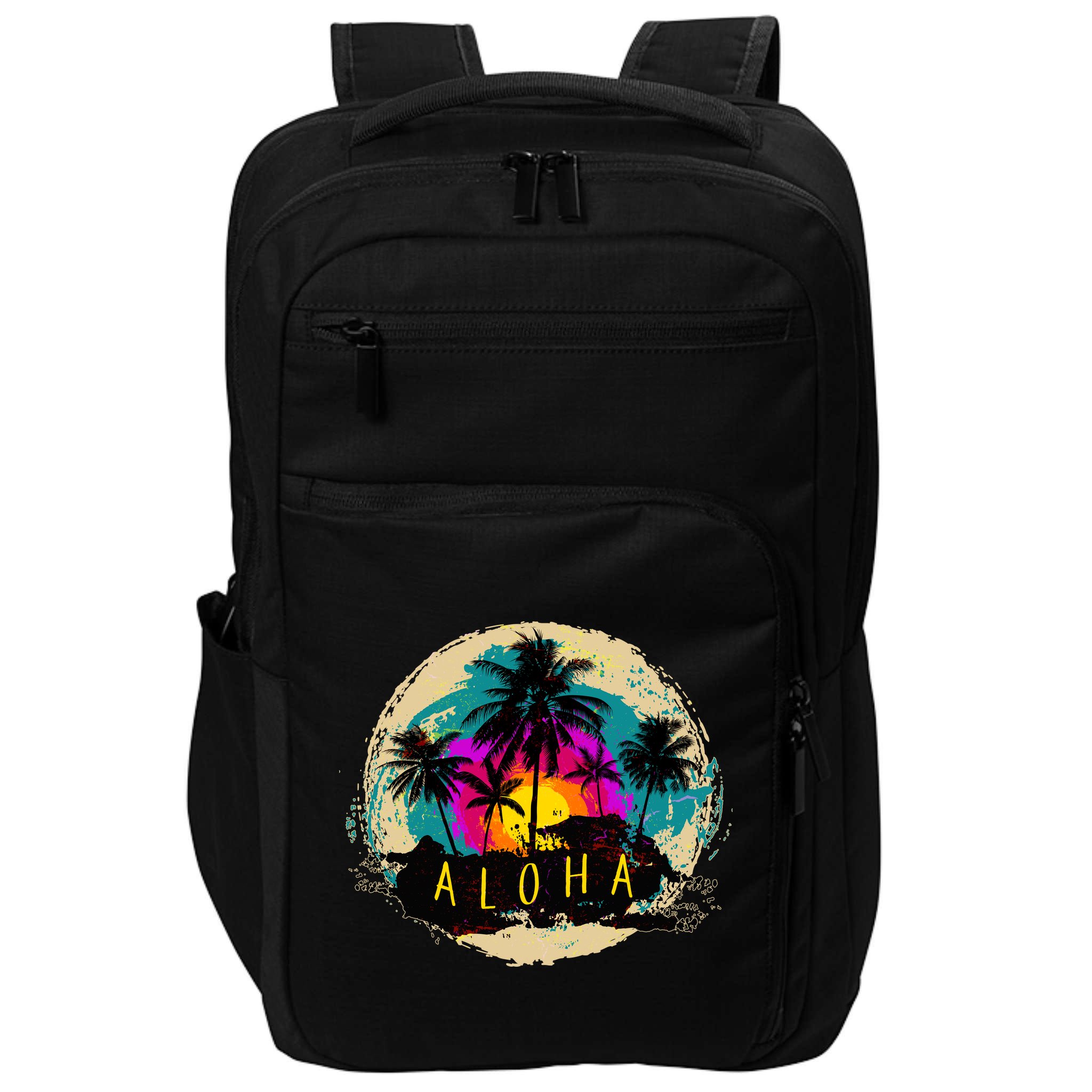 Painted Aloha Palms Beach Impact Tech Backpack