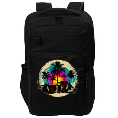 Painted Aloha Palms Beach Impact Tech Backpack