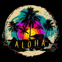 Painted Aloha Palms Beach Sustainable Bucket Hat