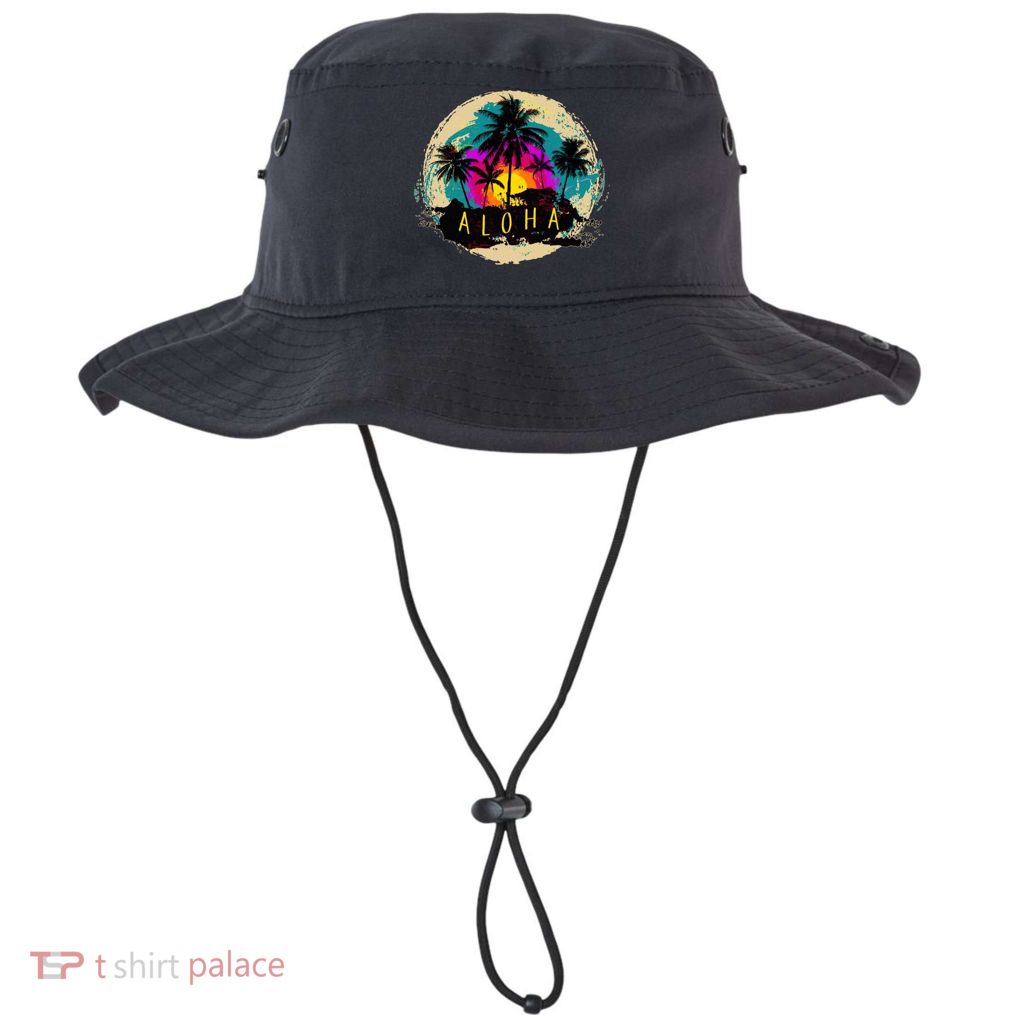 Painted Aloha Palms Beach Bucket Hat