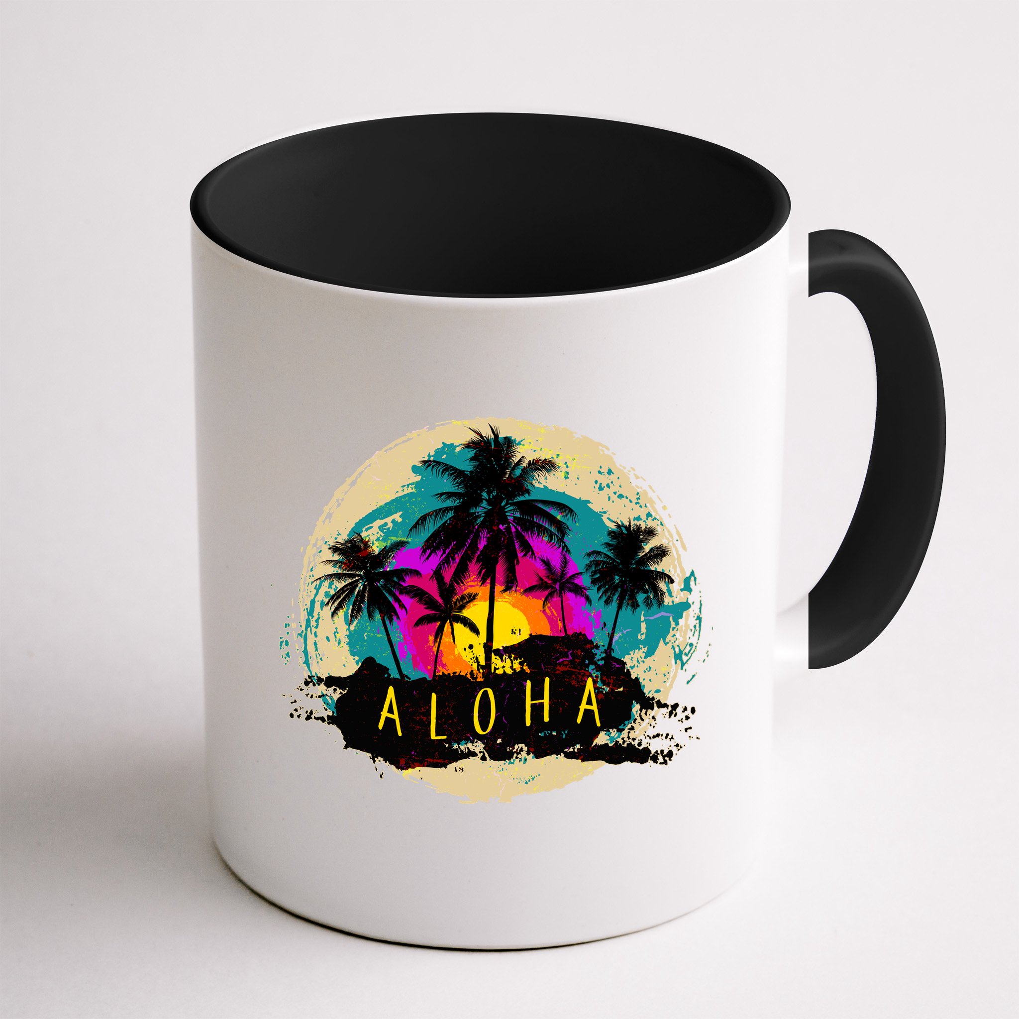 Painted Aloha Palms Beach Mug