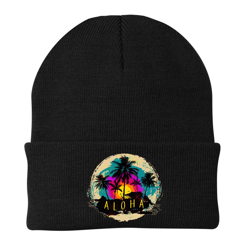 Painted Aloha Palms Beach Beanie