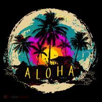 Painted Aloha Palms Beach Flatbill Hat