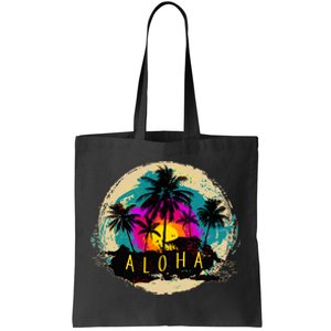 Painted Aloha Palms Beach Tote Bag