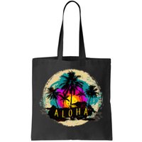 Painted Aloha Palms Beach Tote Bag