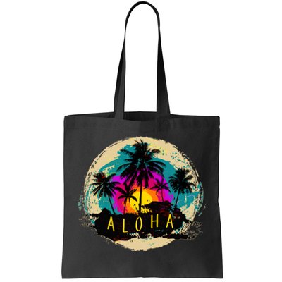 Painted Aloha Palms Beach Tote Bag