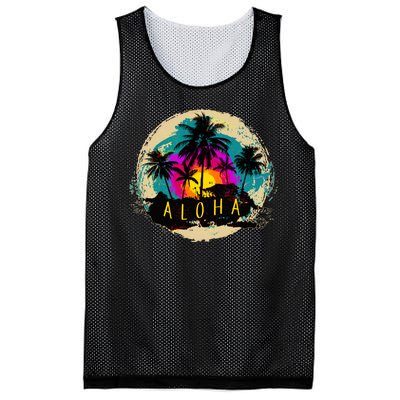 Painted Aloha Palms Beach Mesh Reversible Basketball Jersey Tank