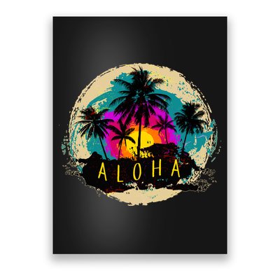 Painted Aloha Palms Beach Poster