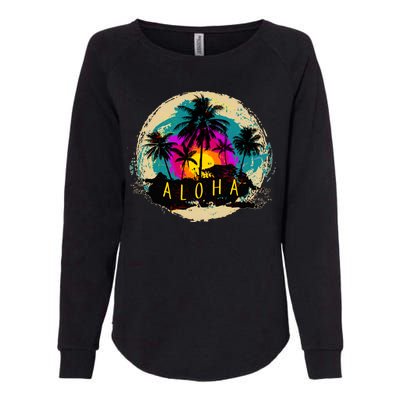 Painted Aloha Palms Beach Womens California Wash Sweatshirt