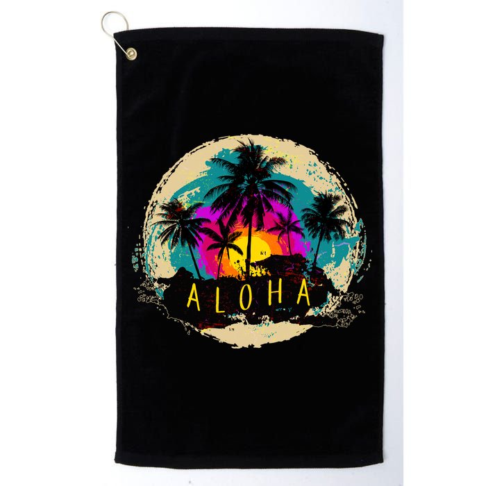 Painted Aloha Palms Beach Golf Towel