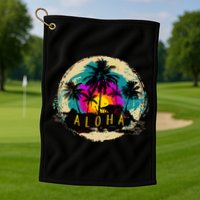Painted Aloha Palms Beach Golf Towel
