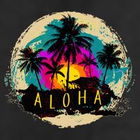 Painted Aloha Palms Beach Golf Towel