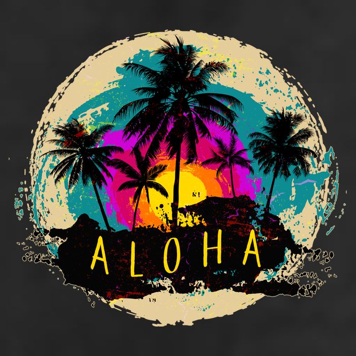 Painted Aloha Palms Beach Golf Towel