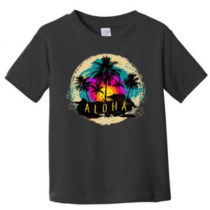 Painted Aloha Palms Beach Toddler T-Shirt