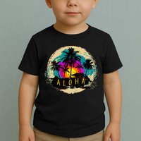 Painted Aloha Palms Beach Toddler T-Shirt