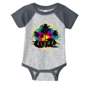 Painted Aloha Palms Beach Infant Baby Jersey Bodysuit