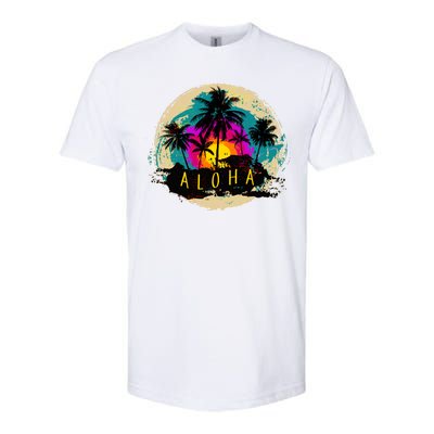 Painted Aloha Palms Beach Softstyle® CVC T-Shirt