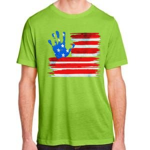 Painted American Flag Hand Print Adult ChromaSoft Performance T-Shirt