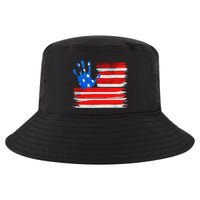 Painted American Flag Hand Print Cool Comfort Performance Bucket Hat