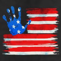 Painted American Flag Hand Print Cool Comfort Performance Bucket Hat