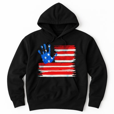 Painted American Flag Hand Print Hoodie