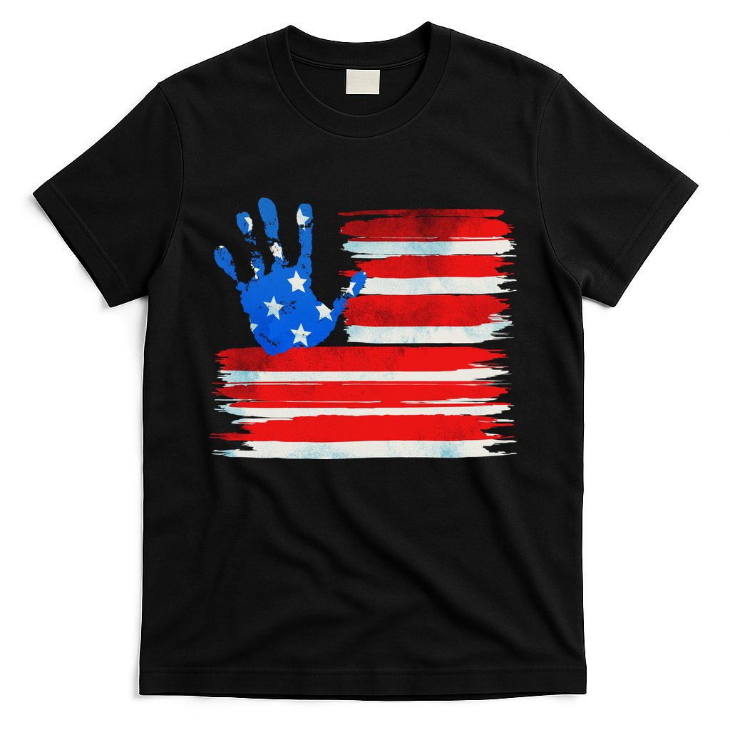 Painted American Flag Hand Print T-Shirt