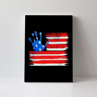 Painted American Flag Hand Print Canvas