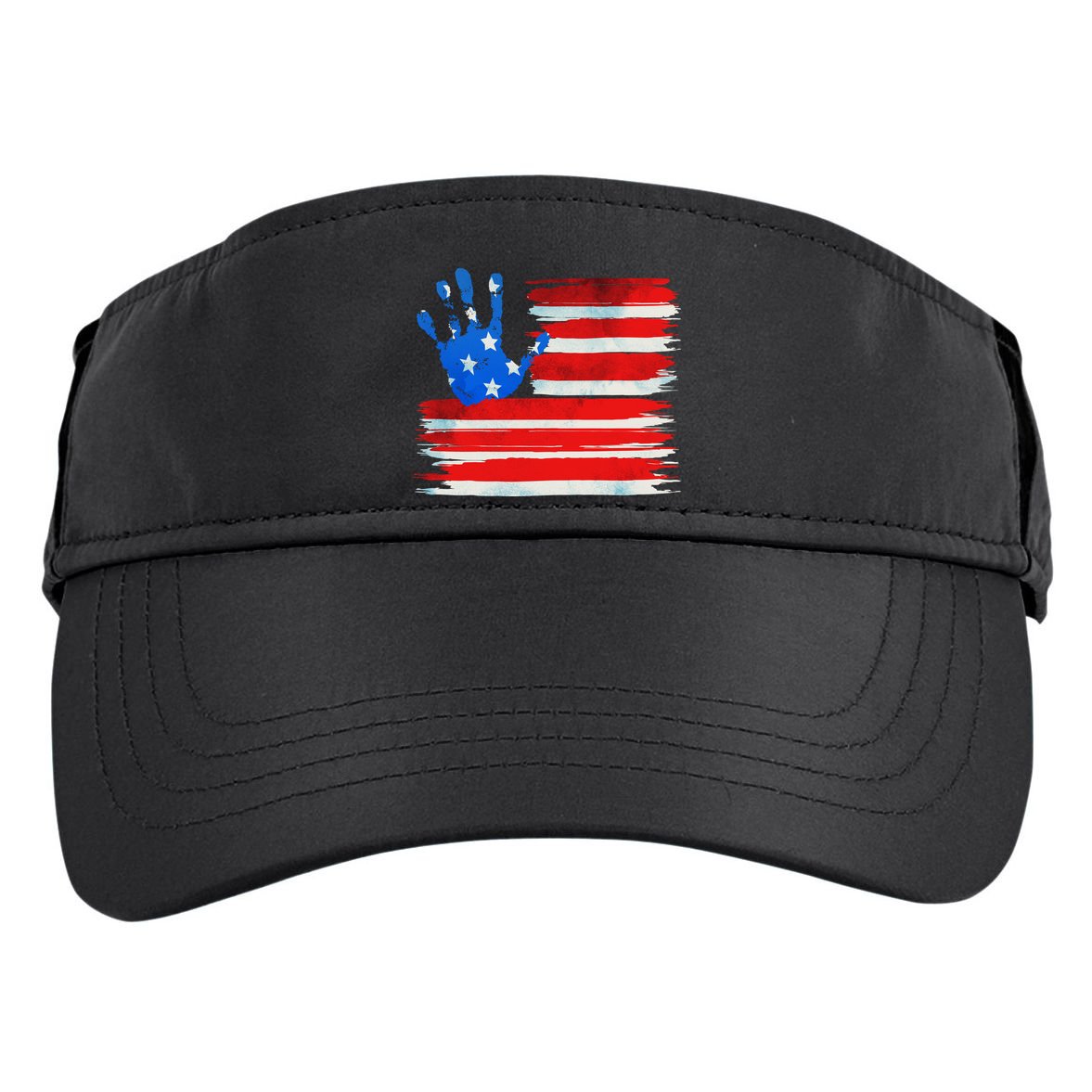 Painted American Flag Hand Print Adult Drive Performance Visor
