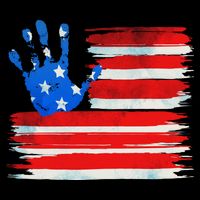 Painted American Flag Hand Print Wool Snapback Cap