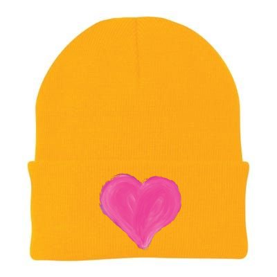 Painted Heart Knit Cap Winter Beanie