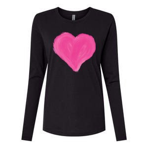 Painted Heart Womens Cotton Relaxed Long Sleeve T-Shirt