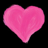 Painted Heart Flat Bill Trucker Hat