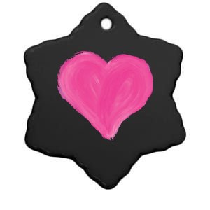 Painted Heart Ceramic Star Ornament