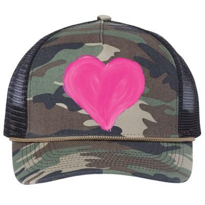 Painted Heart Retro Rope Trucker Hat Cap