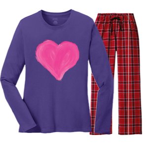 Painted Heart Women's Long Sleeve Flannel Pajama Set 