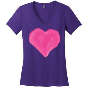 Painted Heart Women's V-Neck T-Shirt