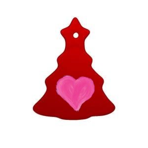 Painted Heart Ceramic Tree Ornament