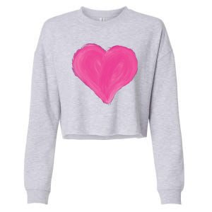 Painted Heart Cropped Pullover Crew