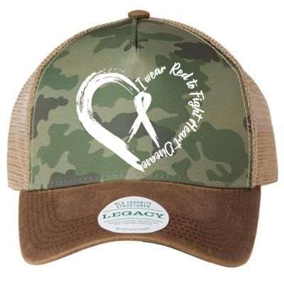 Painted I Wear Red To Fight Heart Disease Legacy Tie Dye Trucker Hat