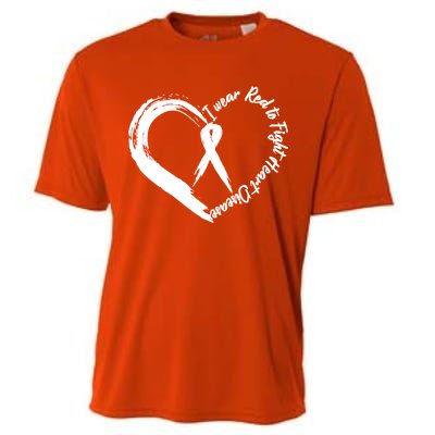 Painted I Wear Red To Fight Heart Disease Cooling Performance Crew T-Shirt