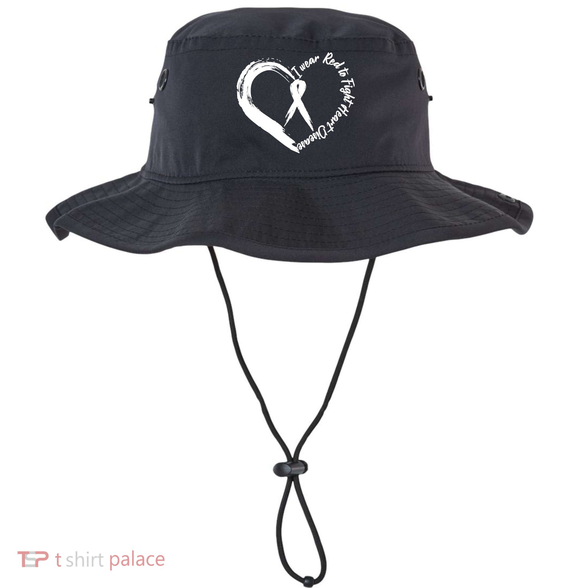 Painted I Wear Red To Fight Heart Disease Bucket Hat