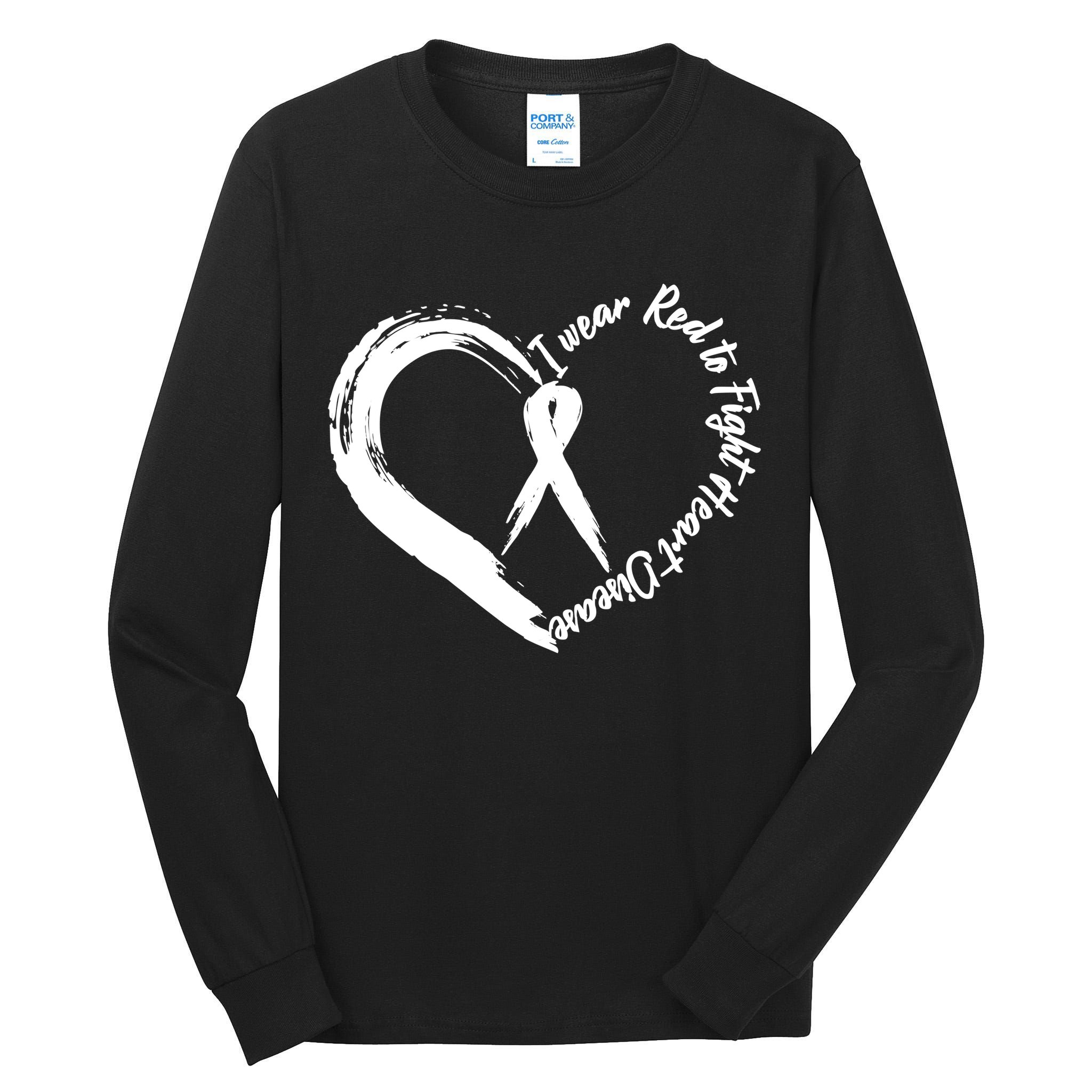 Painted I Wear Red To Fight Heart Disease Tall Long Sleeve T-Shirt