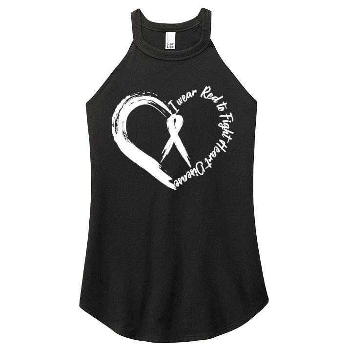 Painted I Wear Red To Fight Heart Disease Women's Perfect Tri Rocker Tank