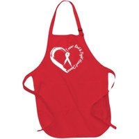 Painted I Wear Red To Fight Heart Disease Full-Length Apron With Pockets