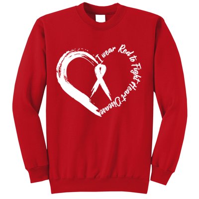 Painted I Wear Red To Fight Heart Disease Sweatshirt
