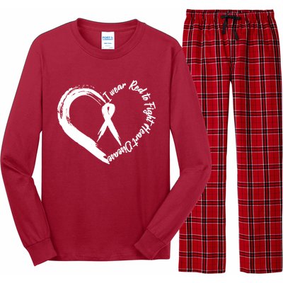 Painted I Wear Red To Fight Heart Disease Long Sleeve Pajama Set