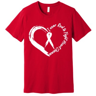 Painted I Wear Red To Fight Heart Disease Premium T-Shirt