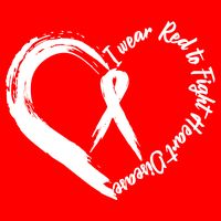 Painted I Wear Red To Fight Heart Disease Baby Bodysuit